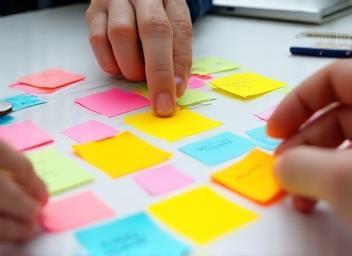 Post-it ideation session during studio brainstorm